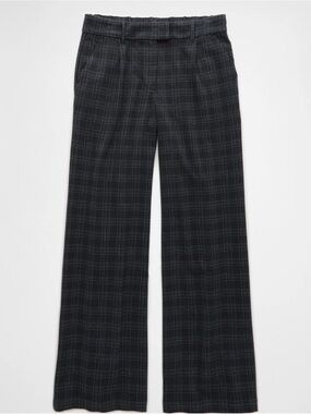American Eagle Outfitters Gray/blue and Black Plaid Wide-Leg Pants NWOT